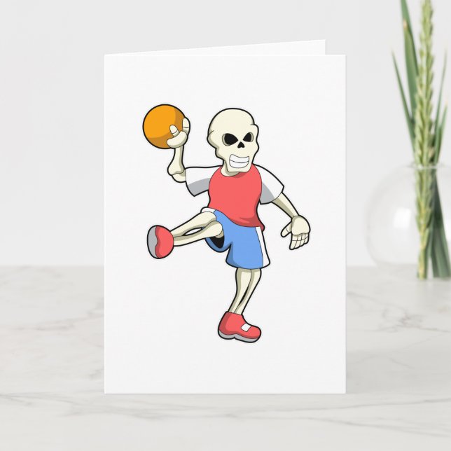 Carte Skeleton at Handball player avec Handball (Devant)