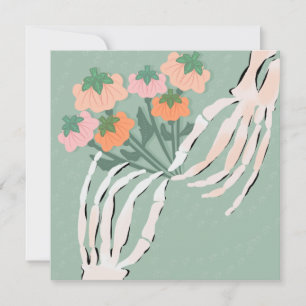 Carte Skeleton Citrouille Bouquet Fête des mariées d'Hal