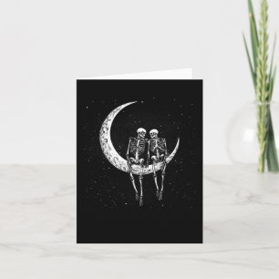 Carte Skeleton Couple Sur Lune Amusants Costume Hallowee