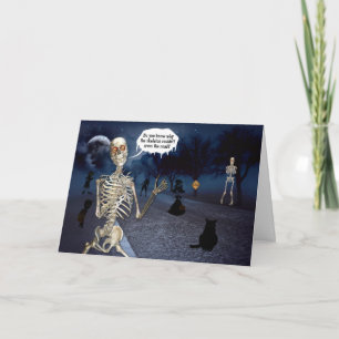 Carte Skeleton Drôle Plaisanterie Trick ou Traiter Hallo