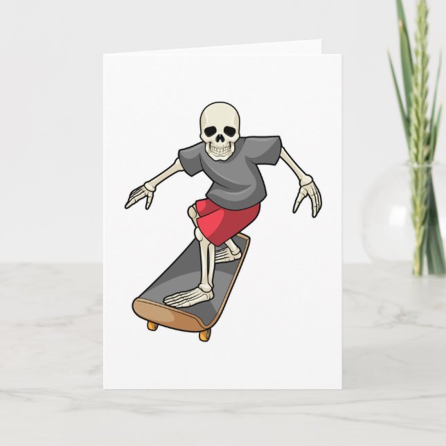 Carte Skeleton en skateboard (Devant)
