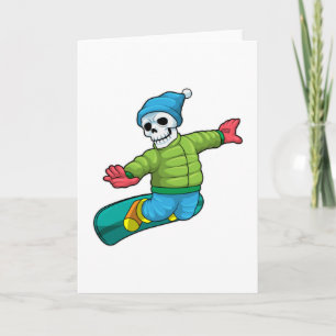Carte Skeleton en Snowboard avec Snowboard