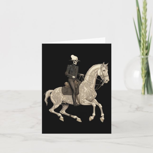 Carte Skeleton équitation Cheval Cowboy Horse Lover Hall (Devant)