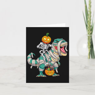 Carte Skeleton équitation maman Dinosaur T Rex Halloween