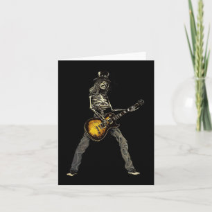 Carte Skeleton Guitar Guy Éffrayant Happy Halloween Rock