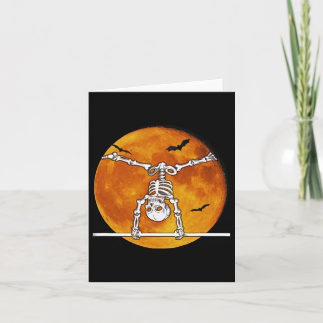 Carte Skeleton Gymnastique Halloween Horizontal R (Devant)