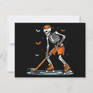Carte Skeleton Hockey sur glace Halloween garçons Drôle 