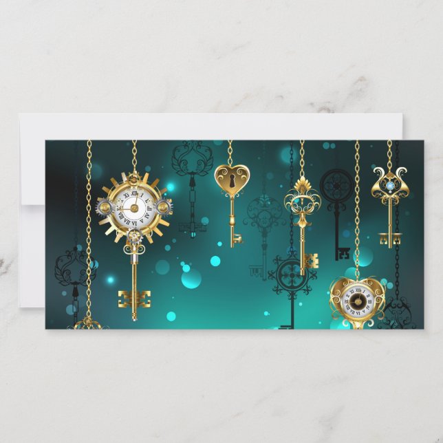 Carte Skeleton Keys on Green Background (Devant)