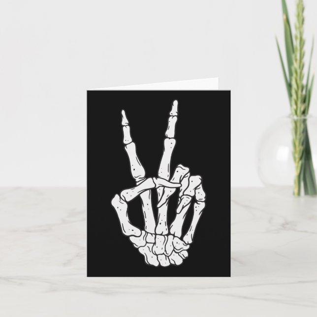 Carte Skeleton Mains de la paix Signet d'amour Costume d (Devant)