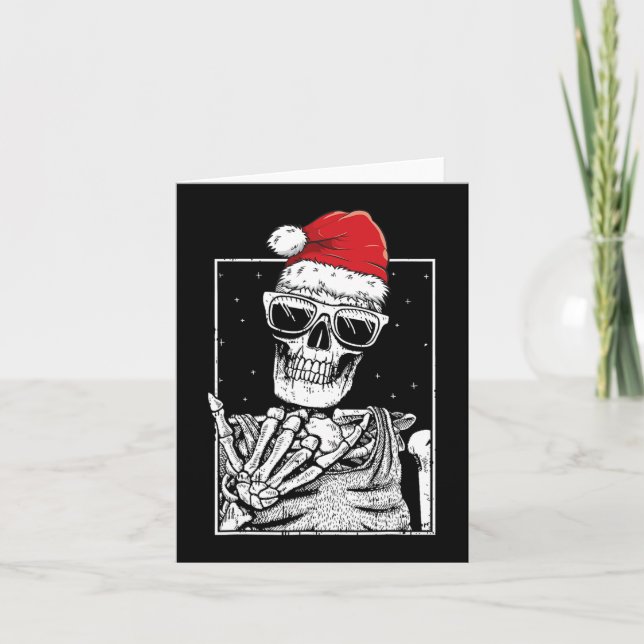 Carte Skeleton Rock Halloween Christmas Rock Music (Devant)