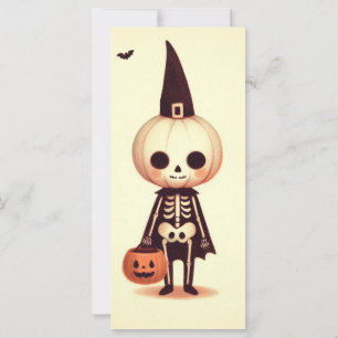 Carte Skeleton Trick ou Traiteur Halloween