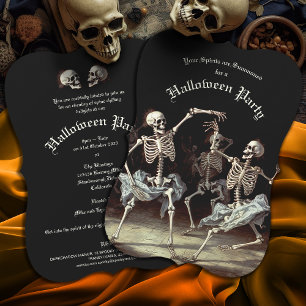 Carte Skeletons de danse de la mort noire Halloween