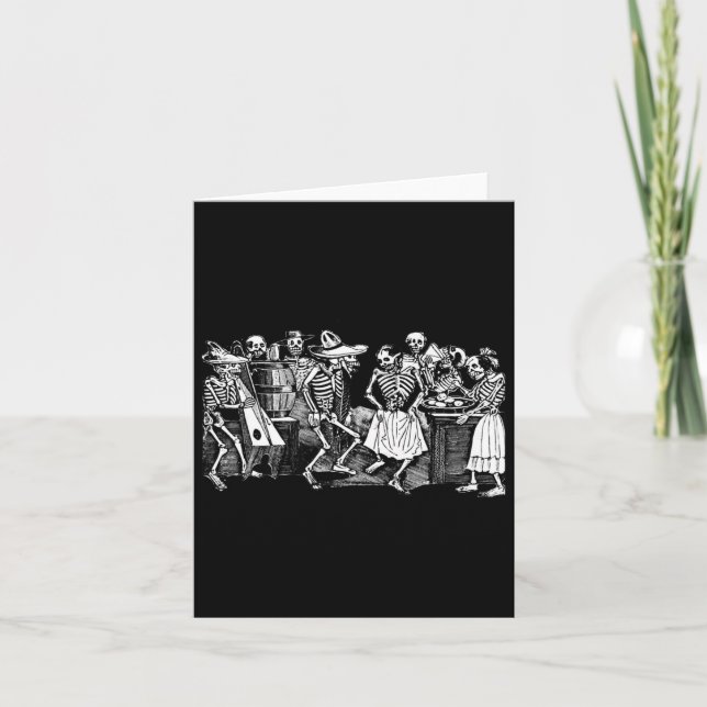 Carte Skeletons De Danse Jour De Dead Dia De Los Muertos (Devant)