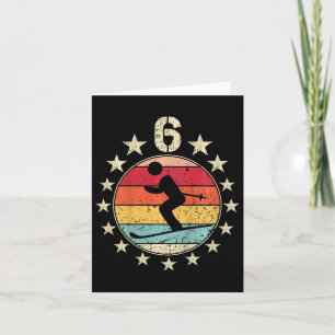 Carte Ski Anniversaire 6 ans Garçon fille Ski 6e anniver