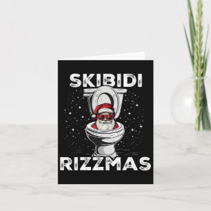 Carte Skibidi Rizzmas Drôle Toilette Père Noël Eléphant 