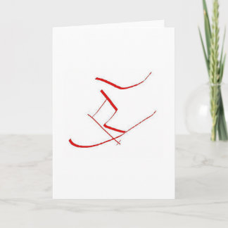 Carte Skieur rouge