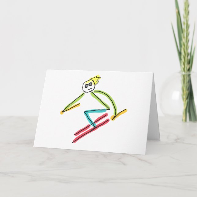 Carte Skiing Stickman (Devant)