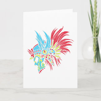 Carte Skull Feather PopArt