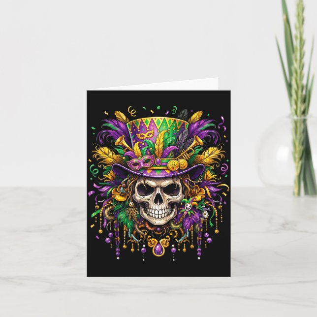 Carte Skull Mardi Gras Men Women Kids Carnival New Orlea (Devant)