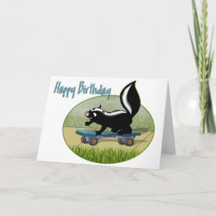 Carte Skunk on a Skateboard Birday