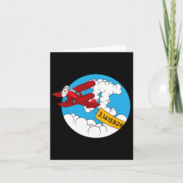 Carte Sky Avion Funny Math Nerd Anniversaire Cadeau Pi J (Devant)