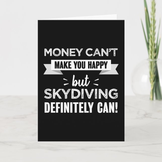 Carte Skydiving vous rend heureux cadeau amusant (Devant)