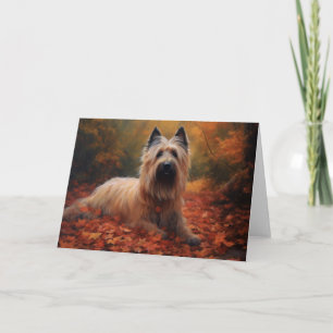 Carte Skye Terrier à l'automne Feuilles automne Inspire