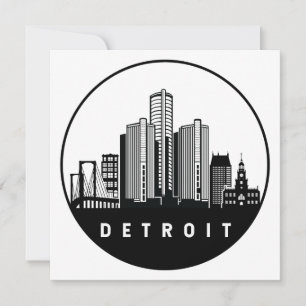 Carte Skyline Detroit Michigan