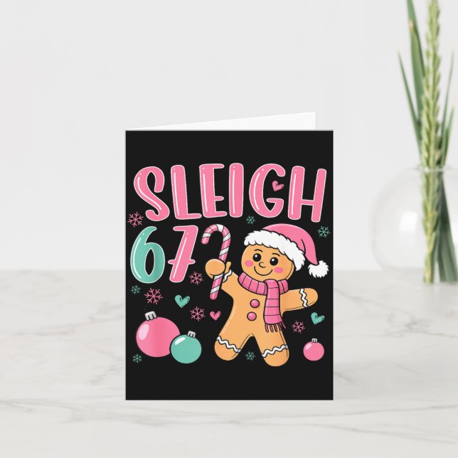 Carte Sleigh 67 Gingerbread Christmas Six Seven Meme Vir (Devant)