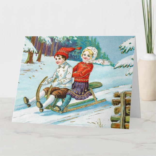 Carte Sleigh riding at Christmas time Briefcard (Devant)