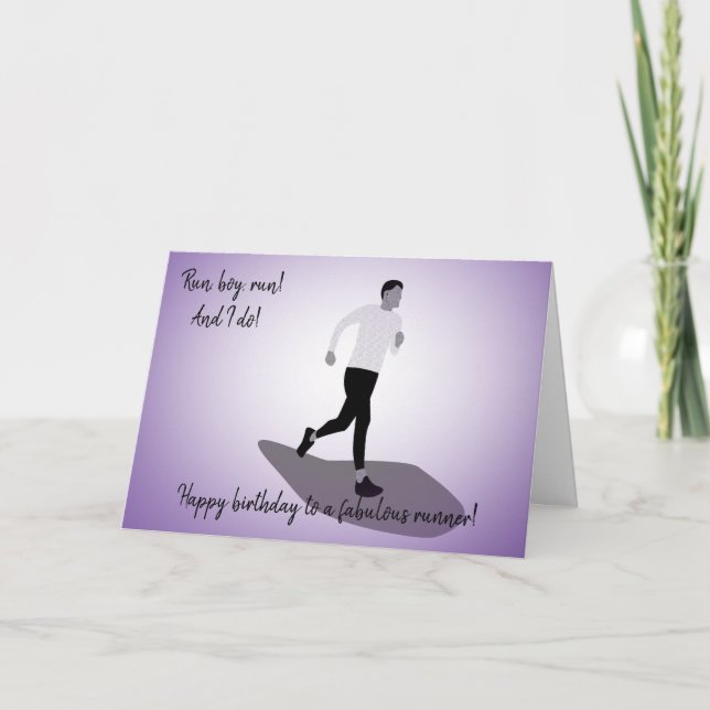 Carte Slim Boy Runner Anniversaire (Devant)
