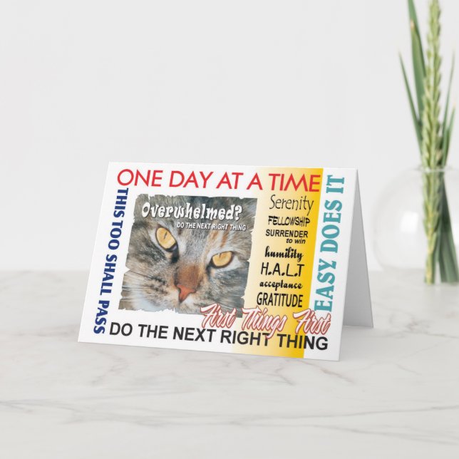 Carte slogans de récupération en 12 étapes (Devant)