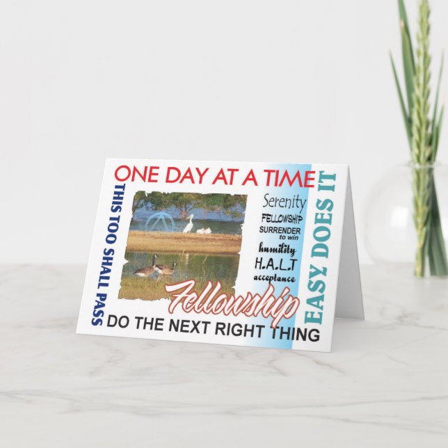 Carte slogans de récupération en 12 étapes (Devant)