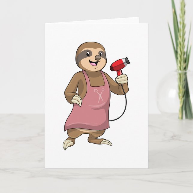 Carte Sloth as Hair stylist avec Sèche-cheveux (Devant)