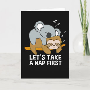 Carte Sloth Koala Dormir Tard Riser Cute