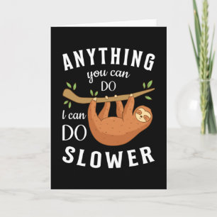 Carte Sloth Lazy Slots Dormir animal drôle Idée cadeau