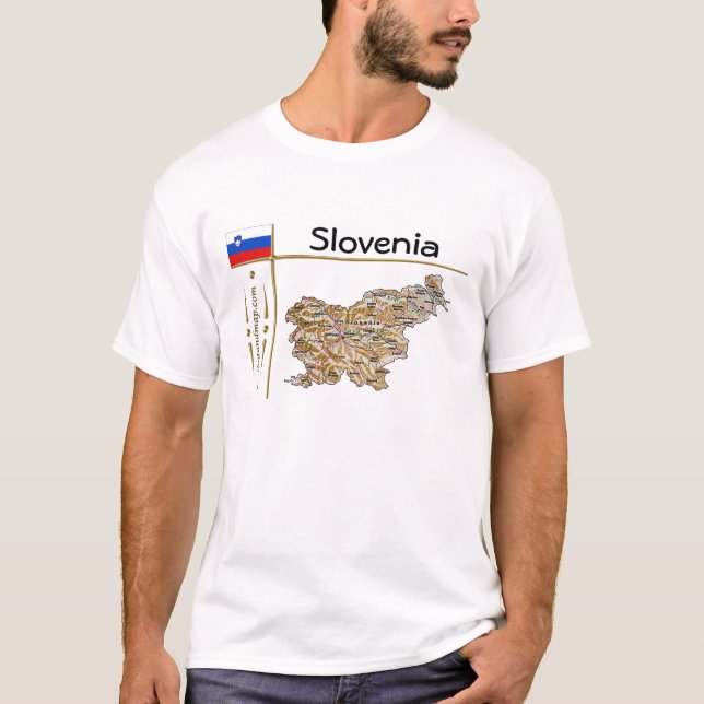 Carte Slovénie + Indicateur + Titre T-shirt (Devant)