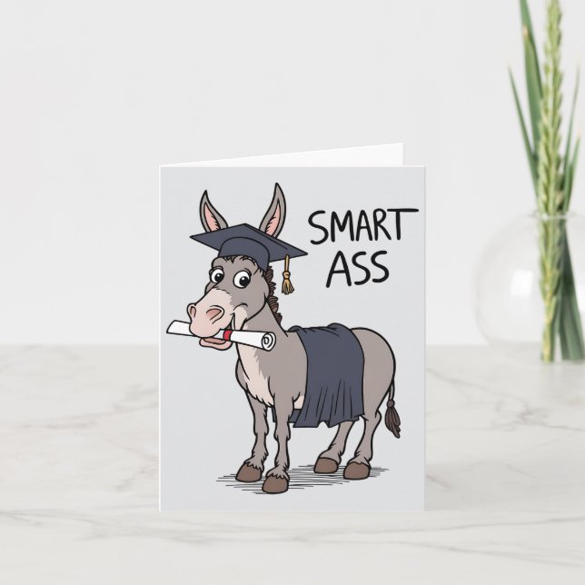 Carte Smart As Donkey Funny Graduate Graduate (Devant)