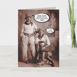 Carte "Smile, Buck" Drôle Caricature Anniversaire