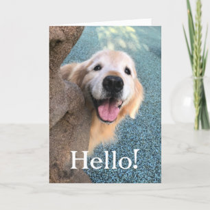 Carte Smiling Golden Retriever Chien se précipitant pour