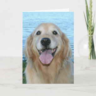 Carte Smiling Golden Retriever Joyeux Jour