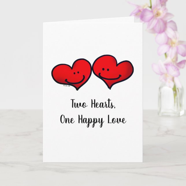 Carte Smiling Hearts in Love Illustration (Orchidée)