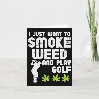 Carte Smoke Weed Play Golf Golfing Thc Golfer Stoner