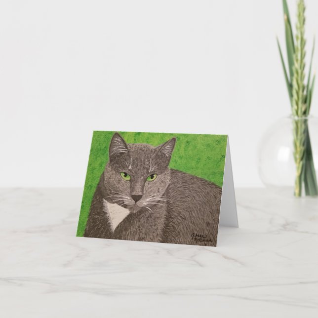 Carte Smokey Cat blank card. (Devant)