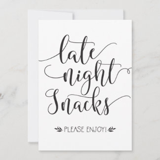 Carte Snacks de fin de nuit Symbole préféré