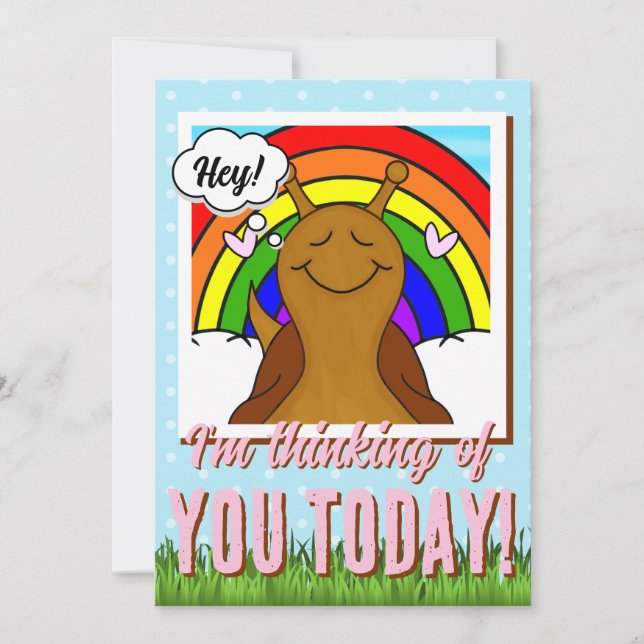 Carte Snail Cute Avec Espèce Arc En Ciel - Jour Tastique (Devant)