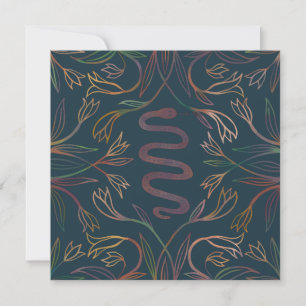 Carte Snake Vines Mystical Magic Boho Blank Card