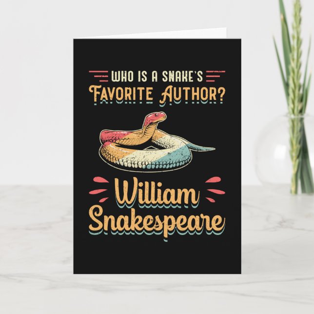Carte Snakespeare Cobra Snake Reptile Animal drôle Cadea (Devant)