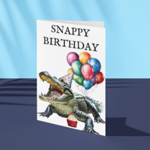 Carte Snappy Anniversaire Alligator Funny Crocodile