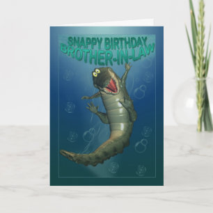 Carte Snappy Anniversaire Joyeux Crocodile Vue sous-mari